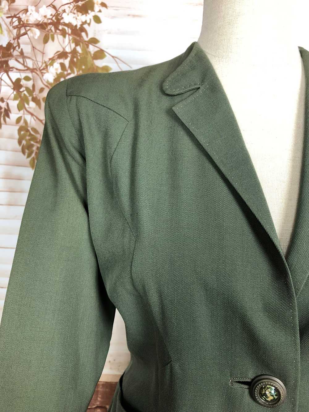 Stunning Original 1940s Vintage Sage Green Blazer… - image 10