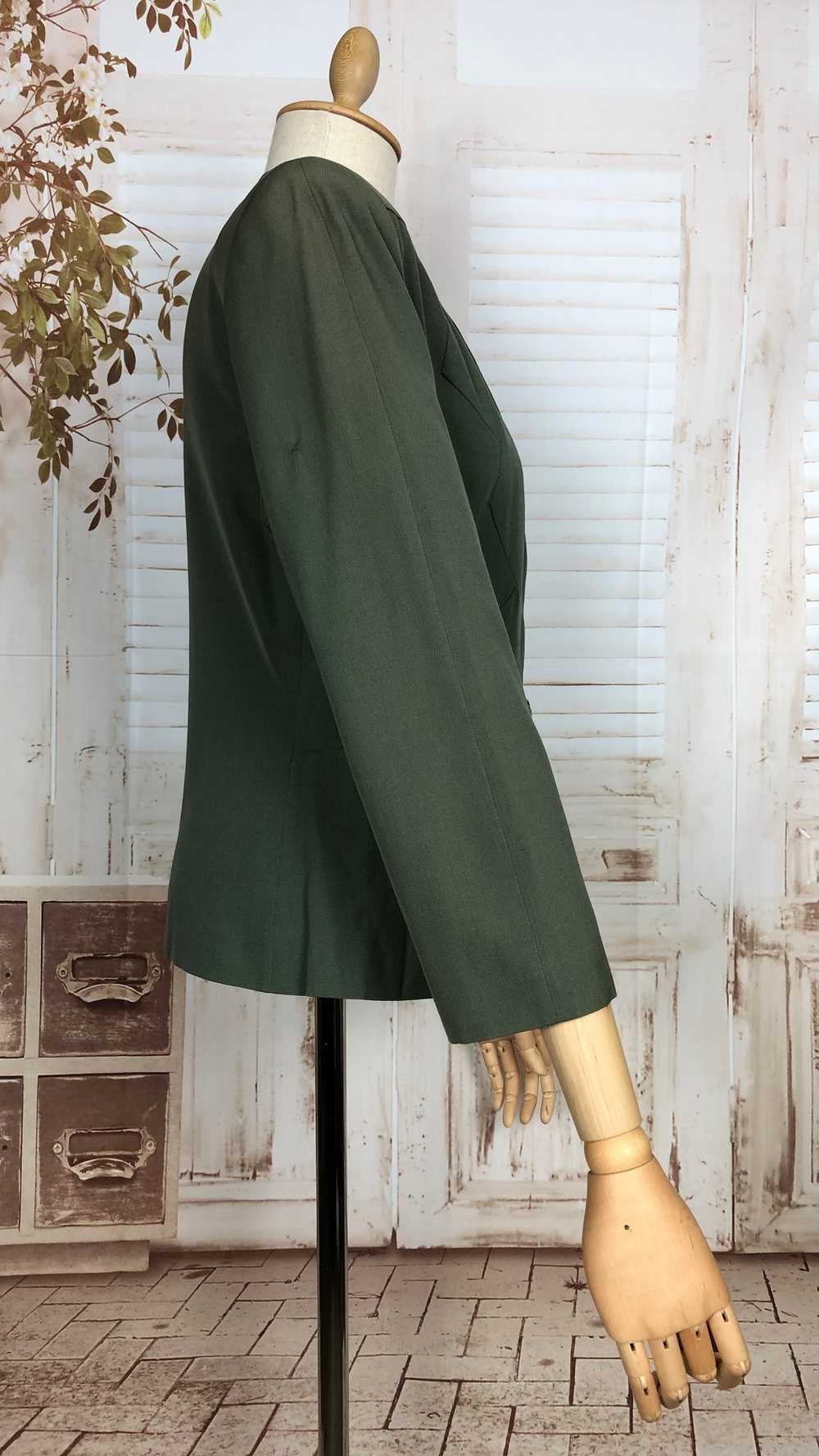 Stunning Original 1940s Vintage Sage Green Blazer… - image 2
