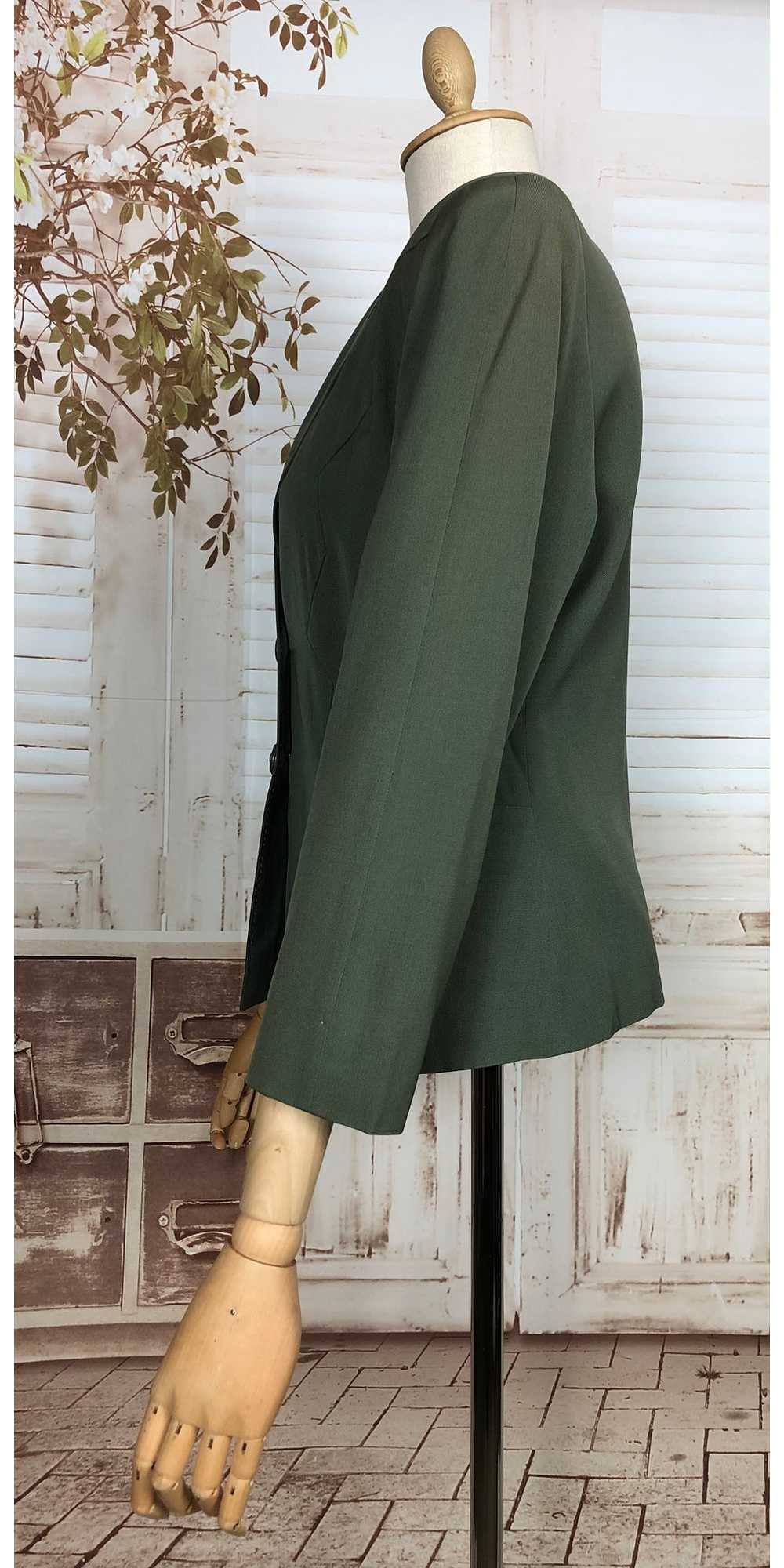 Stunning Original 1940s Vintage Sage Green Blazer… - image 6