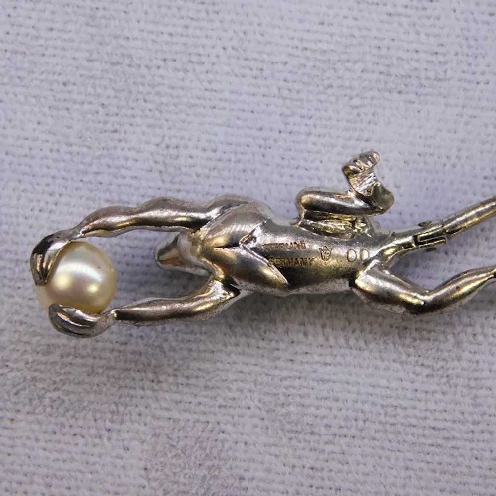 Antique Edwardian Monkey Brooch Pin Sterling Silv… - image 7