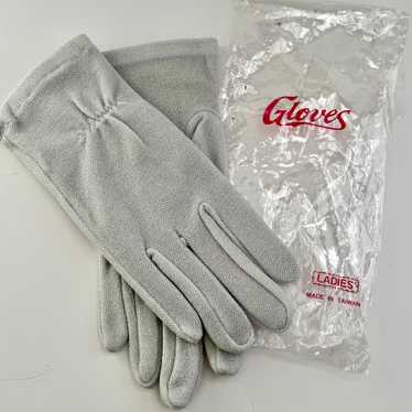 Late 70s/ Early 80s Metallic Silver Stretch Gloves - image 1