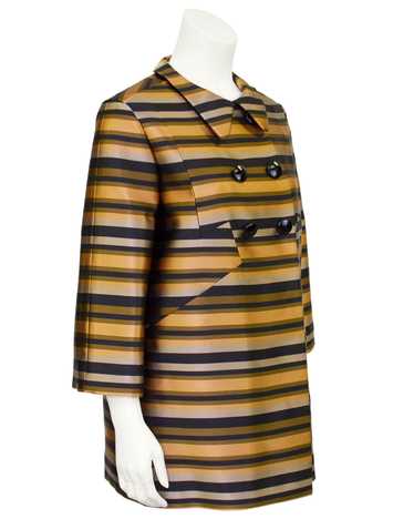 Louis Vuitton Stripe Silk Double Breasted Coat