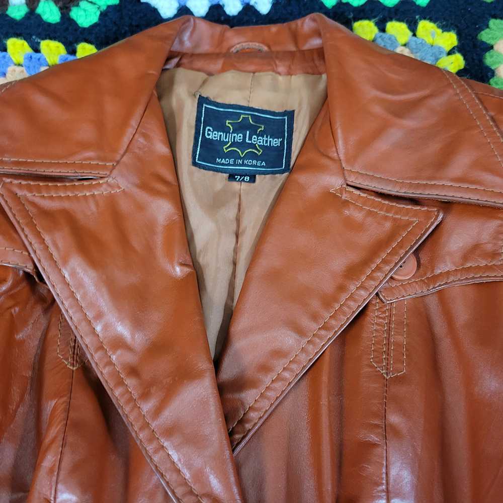 70s Foyers Burnt Orange Leather Jacket - image 3
