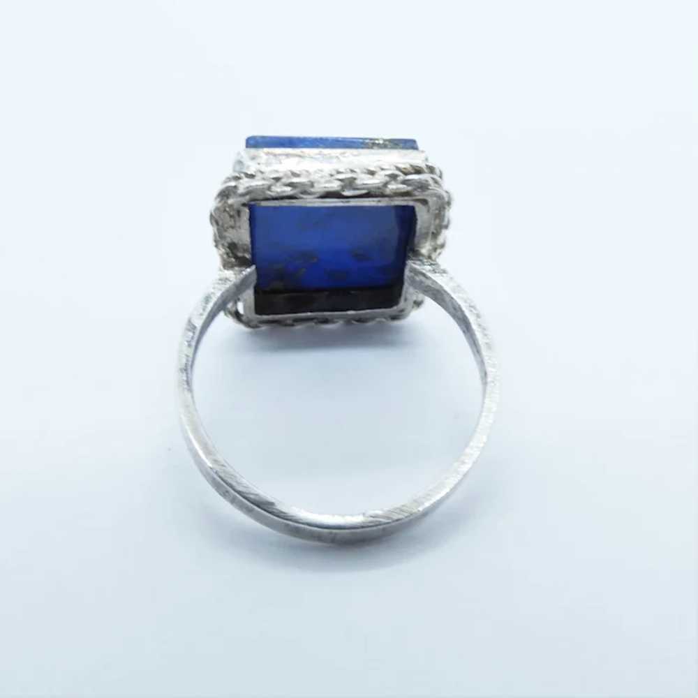 Vintage Sterling Silver Lapis Lazuli Ring - image 3