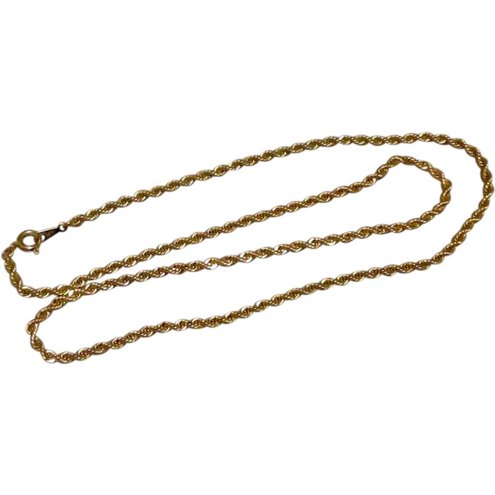 Gold Tone Rope Chain 24" - image 1