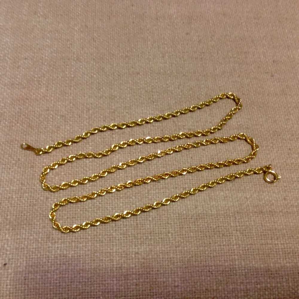 Gold Tone Rope Chain 24" - image 2