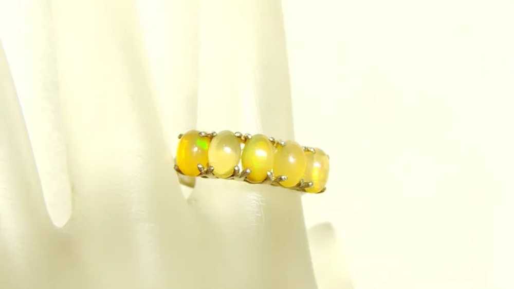 Vintage Silver Mexican Opal Ring - image 3
