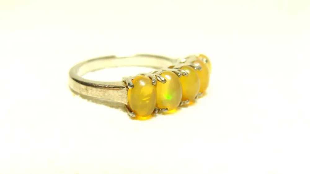 Vintage Silver Mexican Opal Ring - image 4