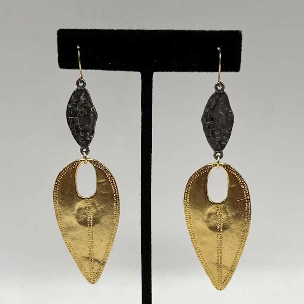 Gold Color Leaf and Silver Color Swirl Dangle Pie… - image 3