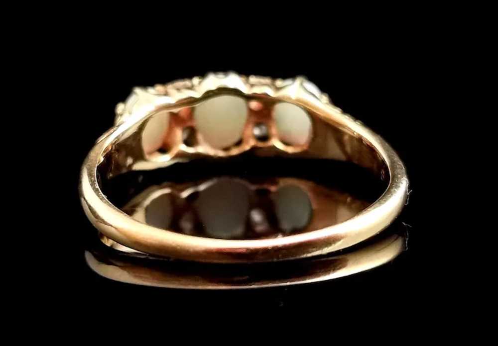 Antique Opal and diamond ring, 18k yellow gold, E… - image 6