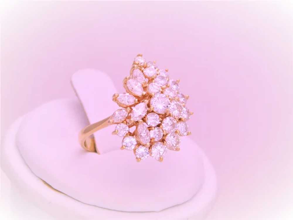 Vintage 18k Gold Diamond Cluster Ring - image 6