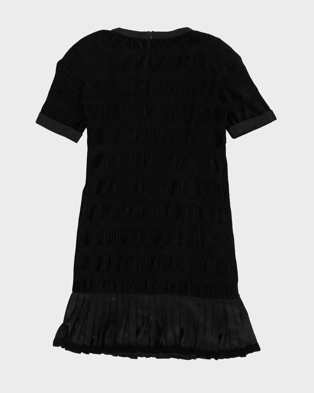 Louis Feraud Black Micro Pleated Velvet Dress - M - image 2