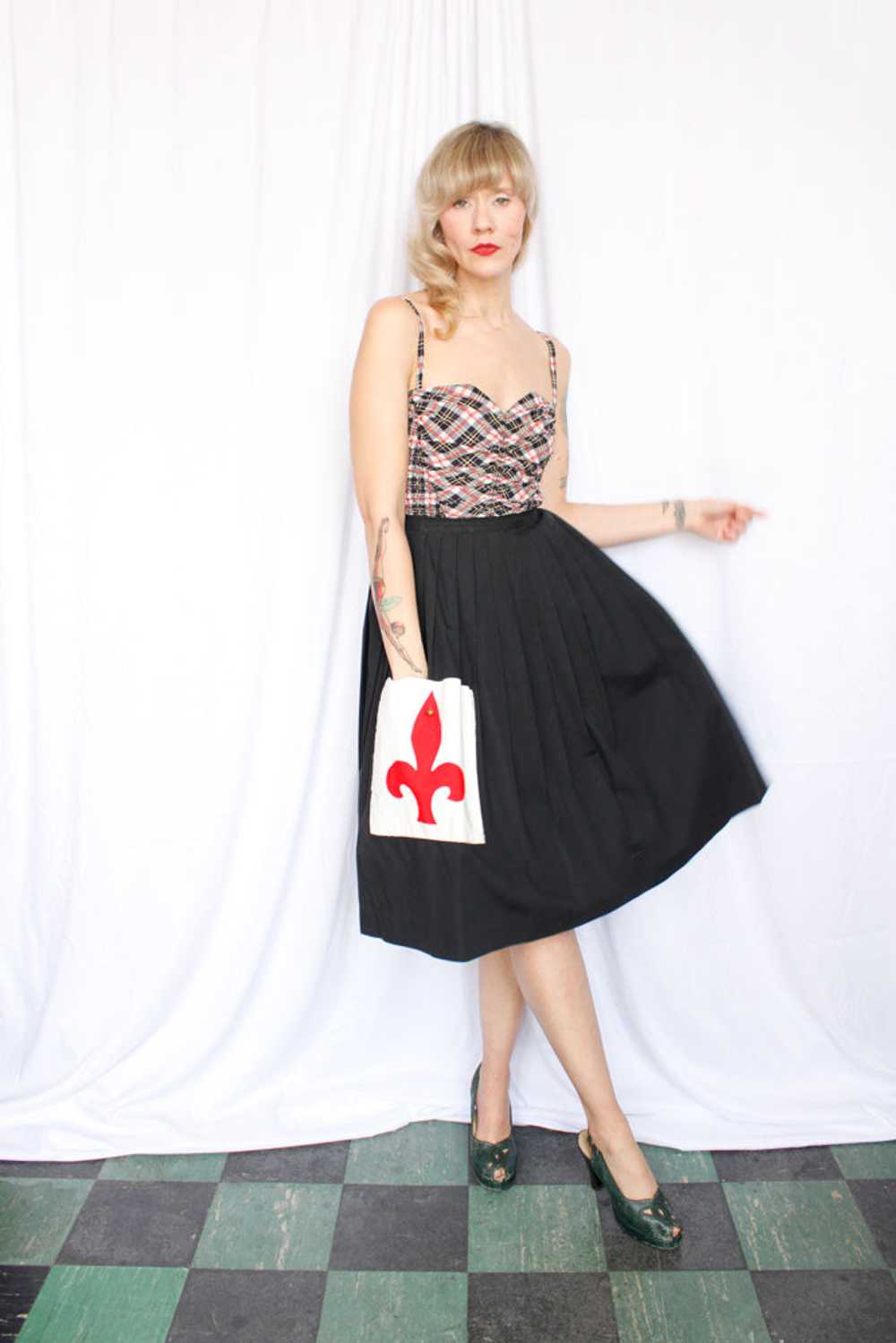 1950s College Town Large Pocket Skirt - Small - image 2