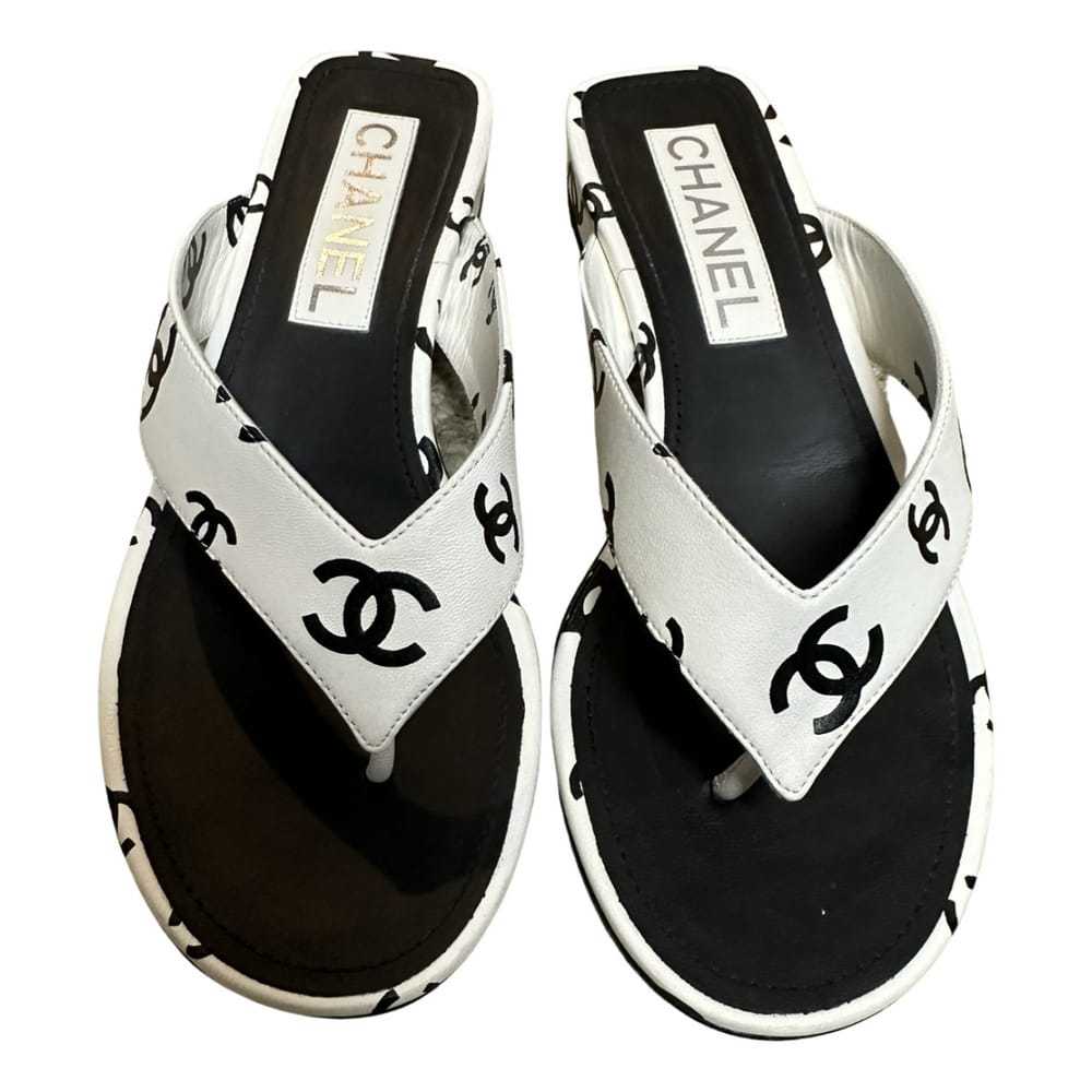 Chanel Leather flip flops - image 1