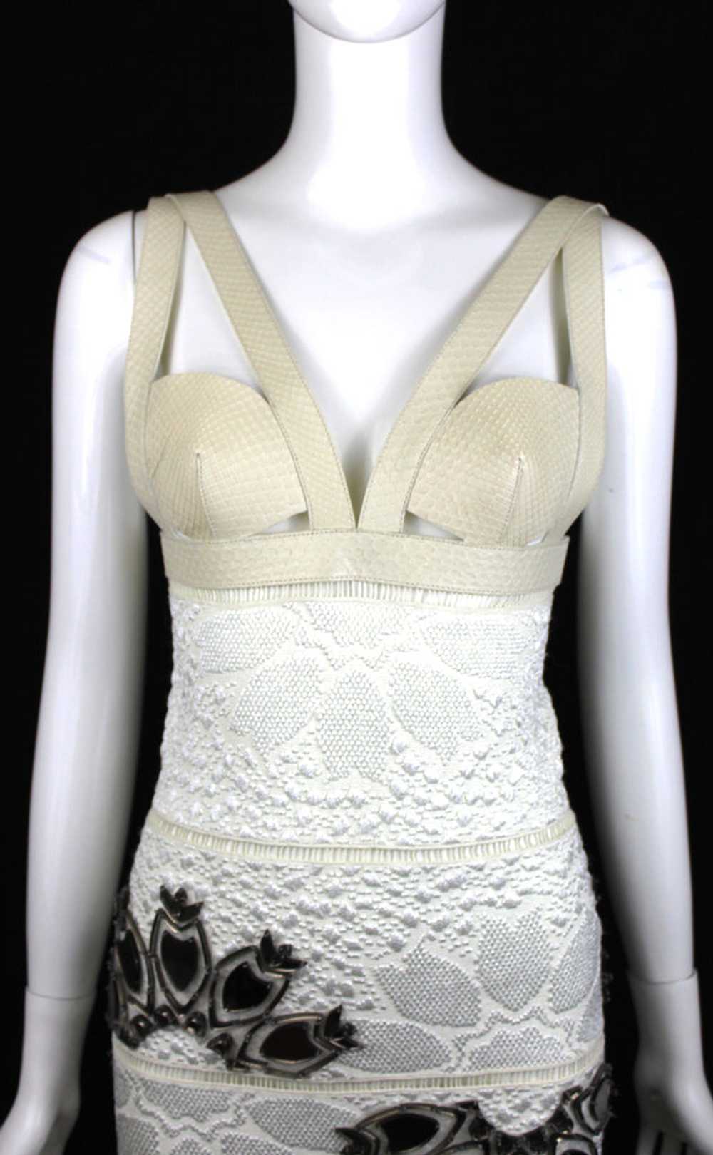 Alexander McQueen White Python Dress with Mirror … - image 3