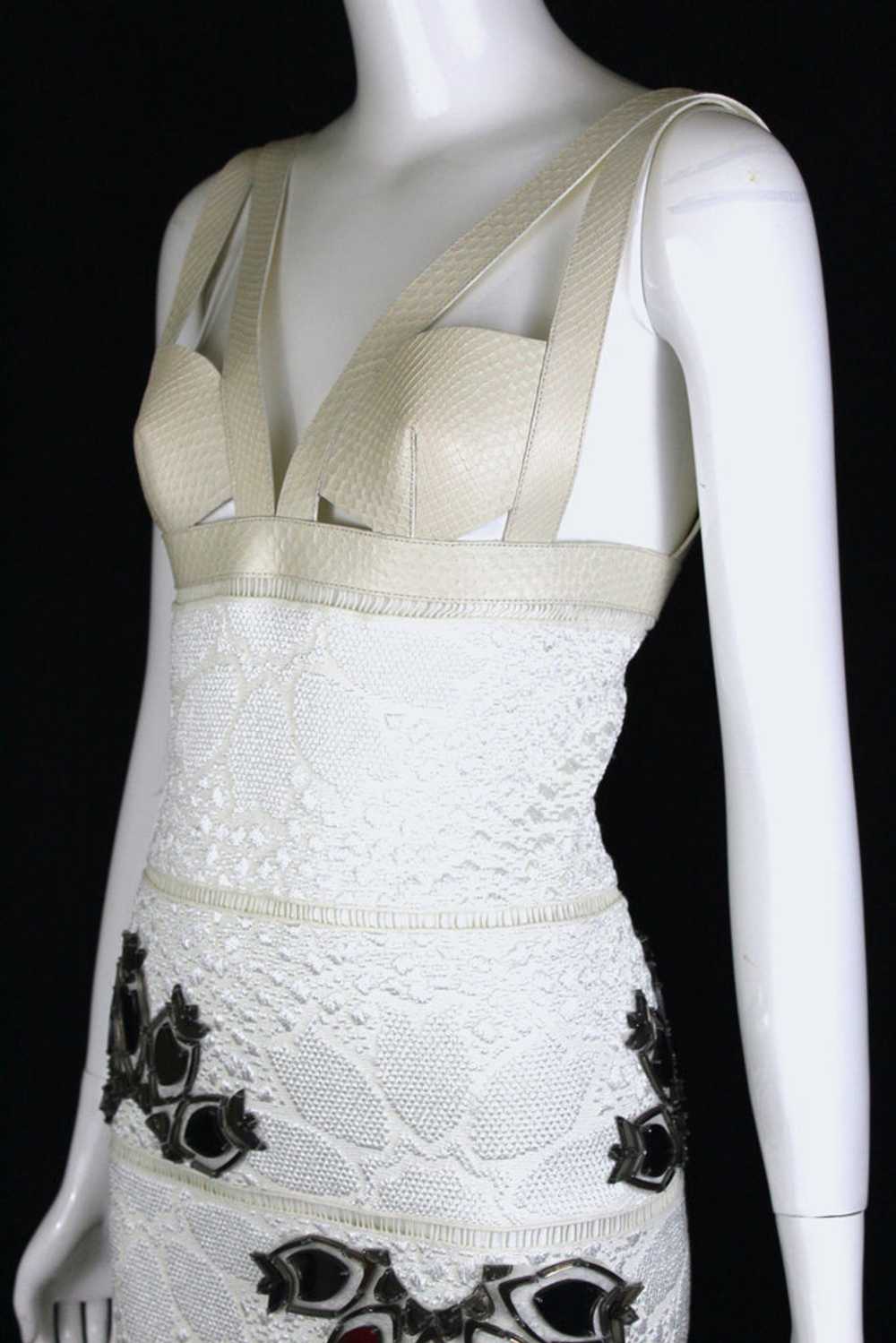 Alexander McQueen White Python Dress with Mirror … - image 7