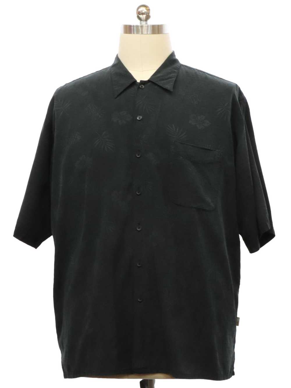 1990's Cabana Mens Black Silk Blend Sport Shirt - image 1