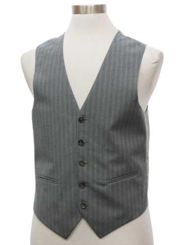 1980's Mens Grey Pinstriped Wool Suit Vest - image 1