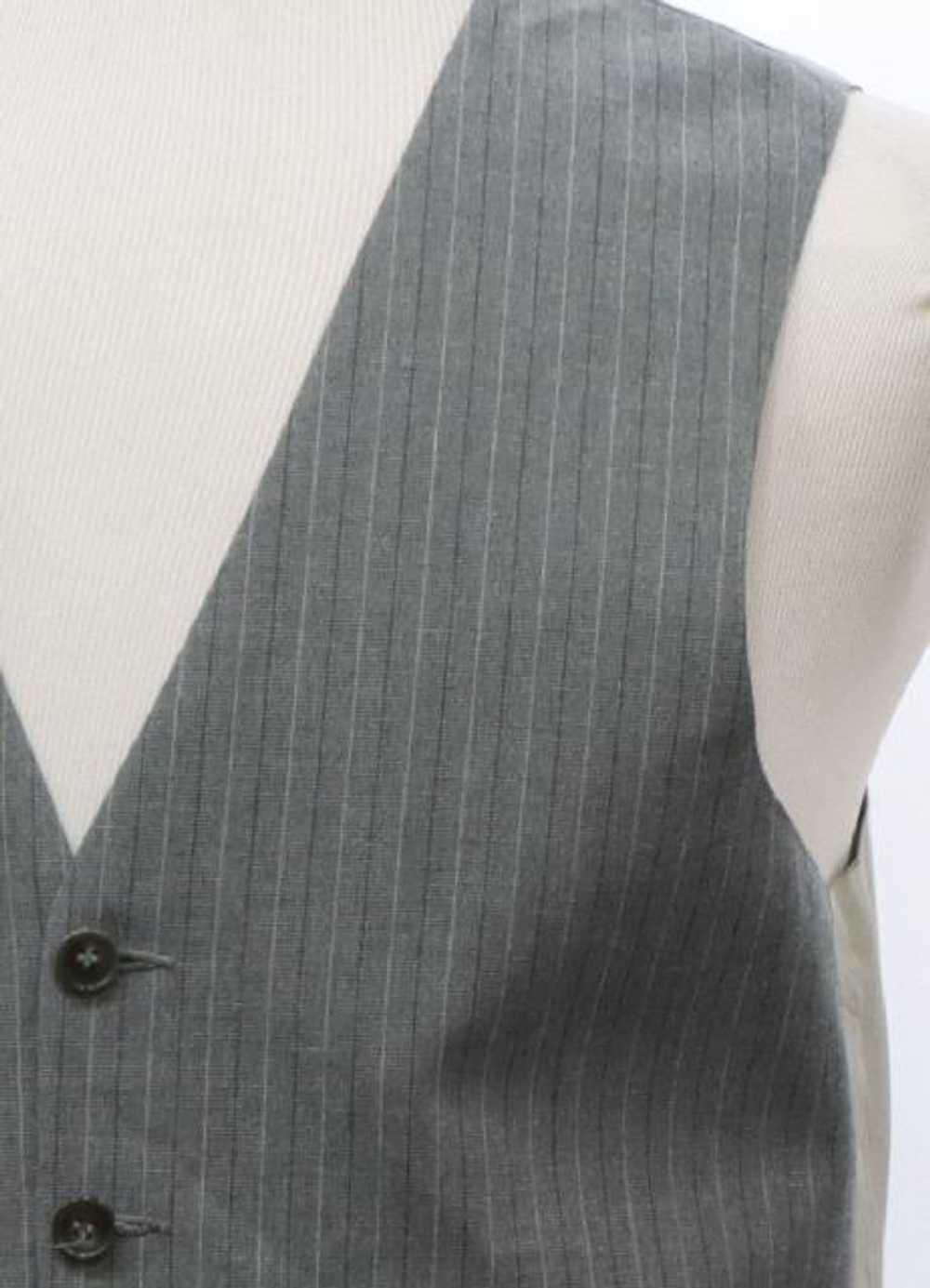 1980's Mens Grey Pinstriped Wool Suit Vest - image 2