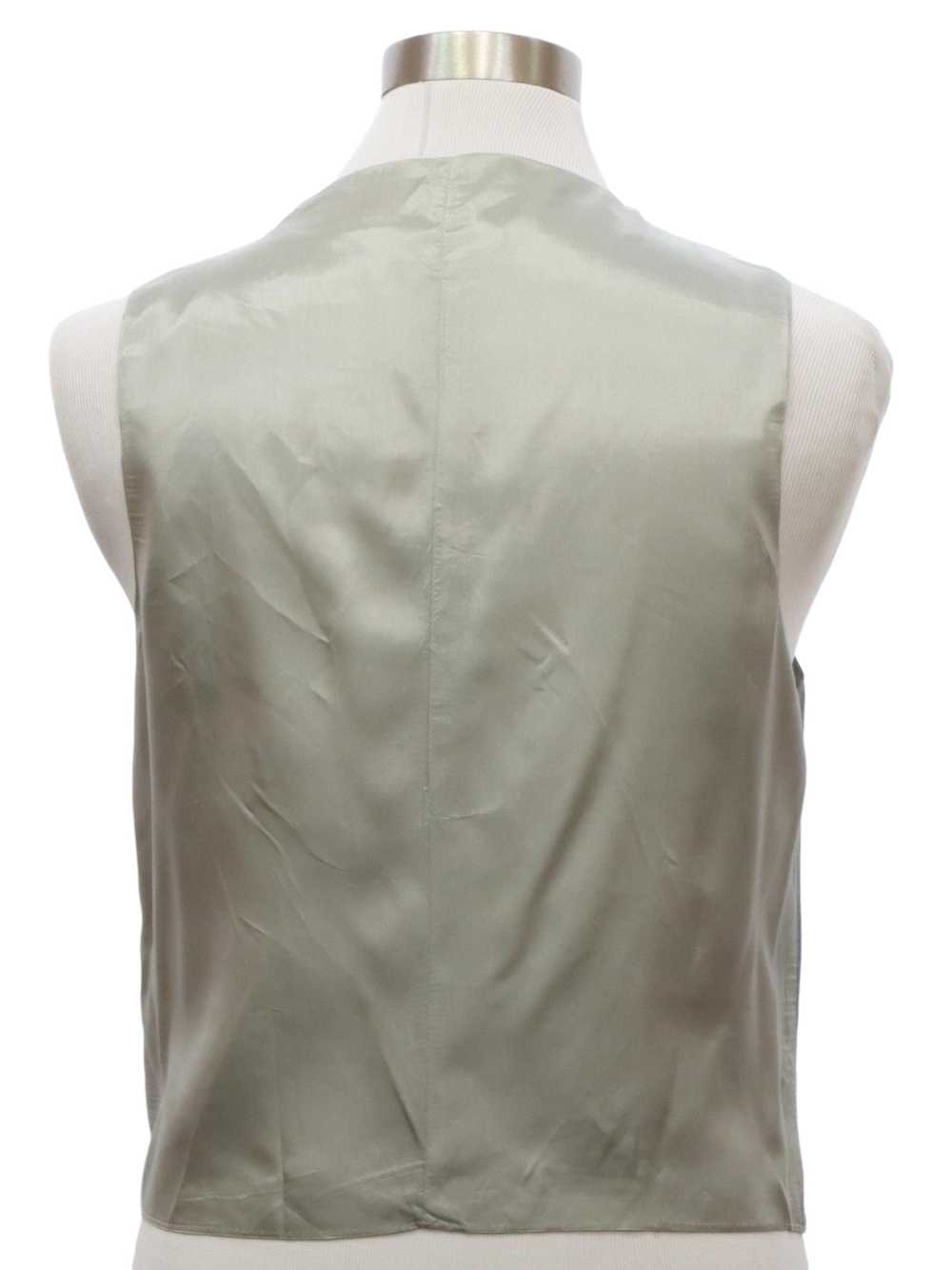 1980's Mens Grey Pinstriped Wool Suit Vest - image 3