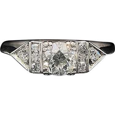Art Deco .40ct. Diamond & Platinum Antique Engage… - image 1