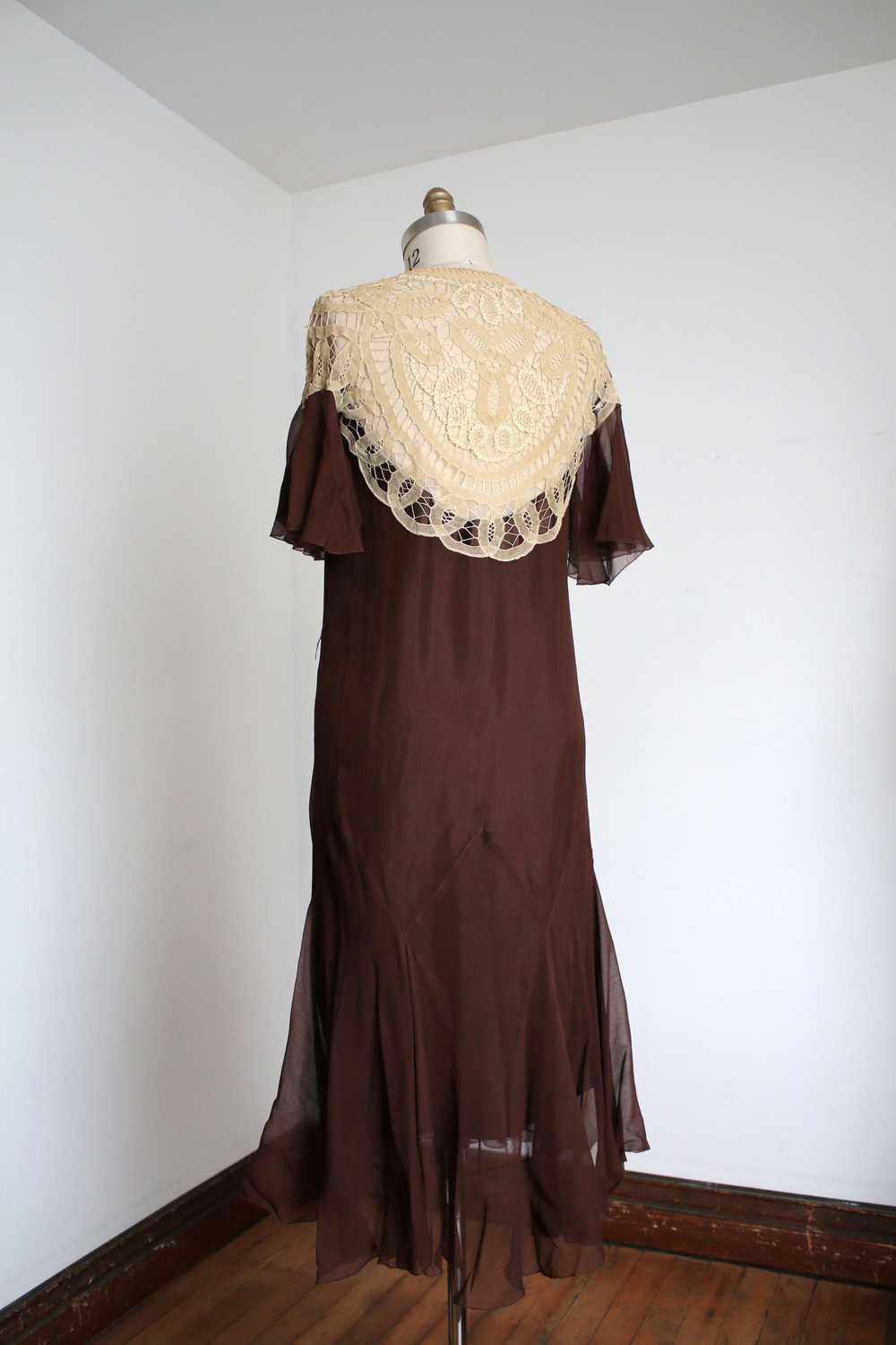 vintage 1930s brown silk dress {s} - image 5