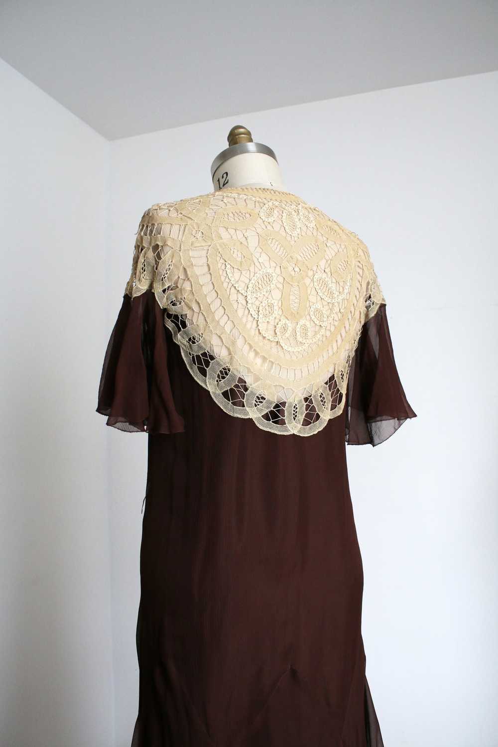 vintage 1930s brown silk dress {s} - image 6