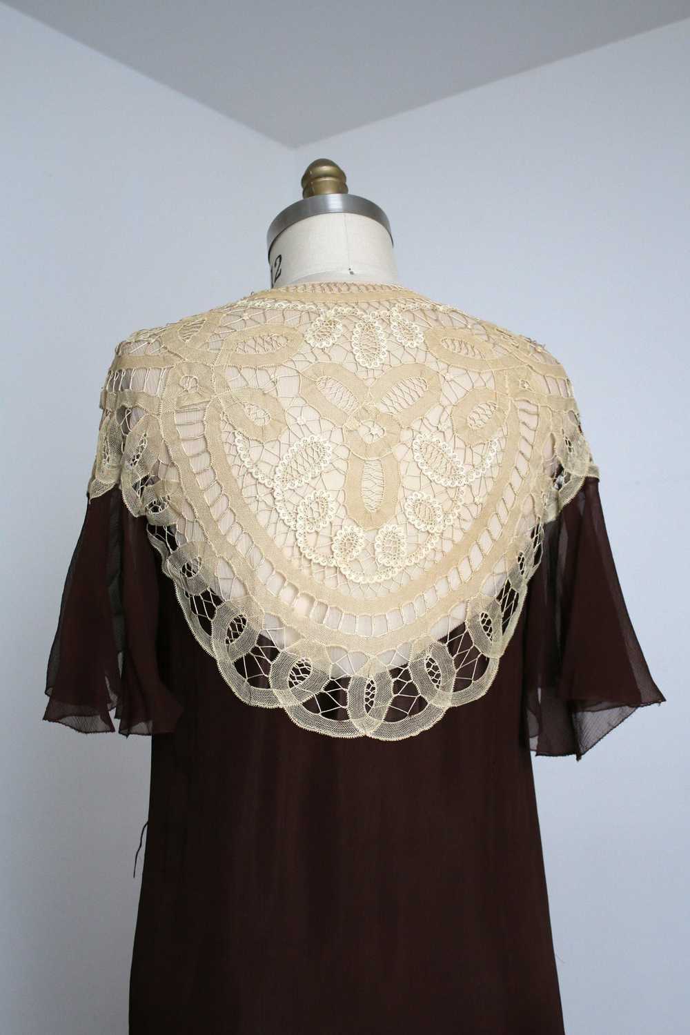 vintage 1930s brown silk dress {s} - image 7