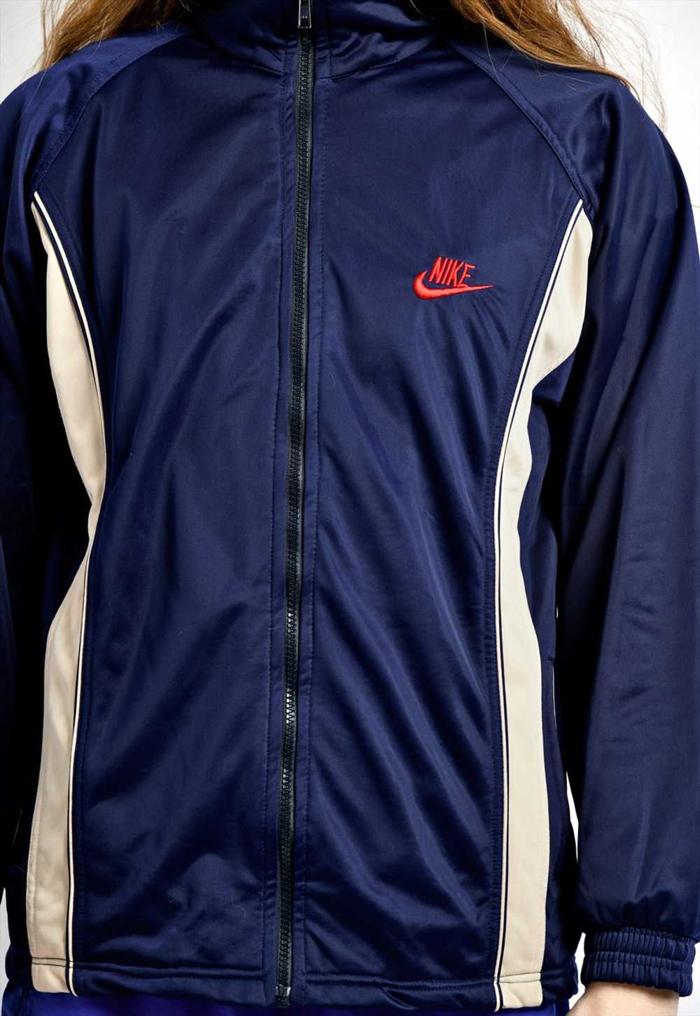 NIKE vintage sport jacket men blue navy 80s 90s t… - image 5