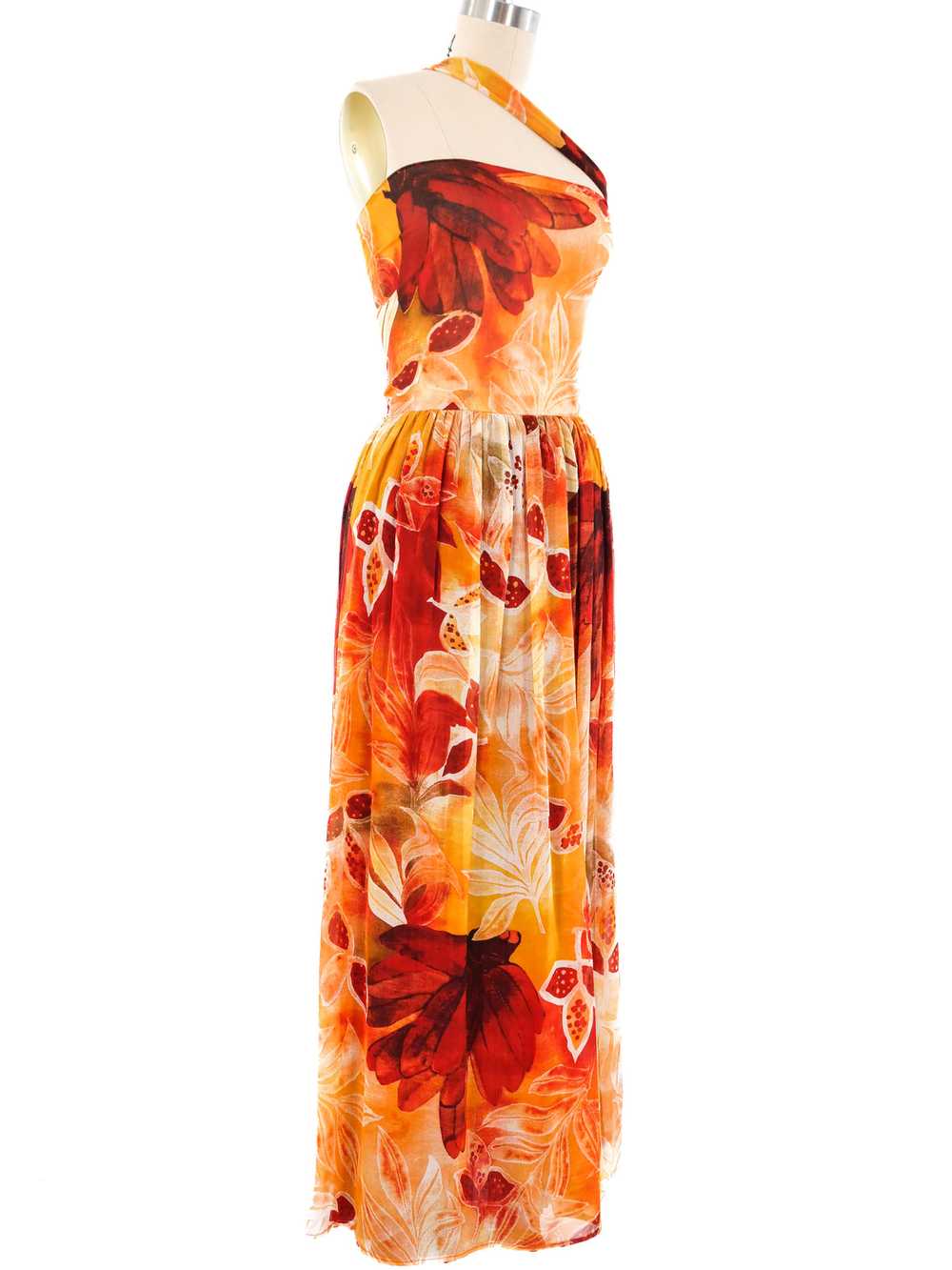 Valentino Floral Chiffon Wrap Gown - image 3