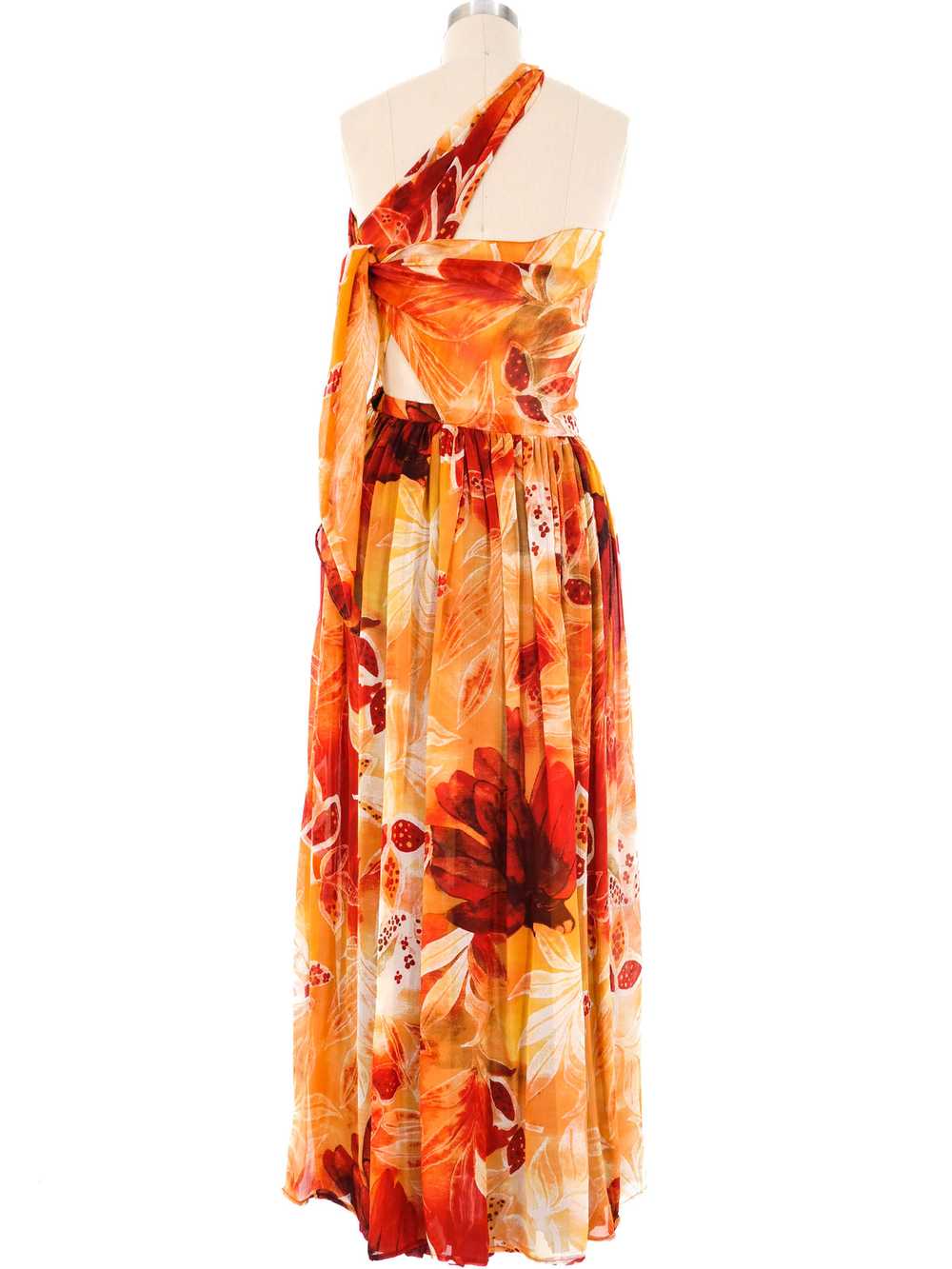 Valentino Floral Chiffon Wrap Gown - image 4