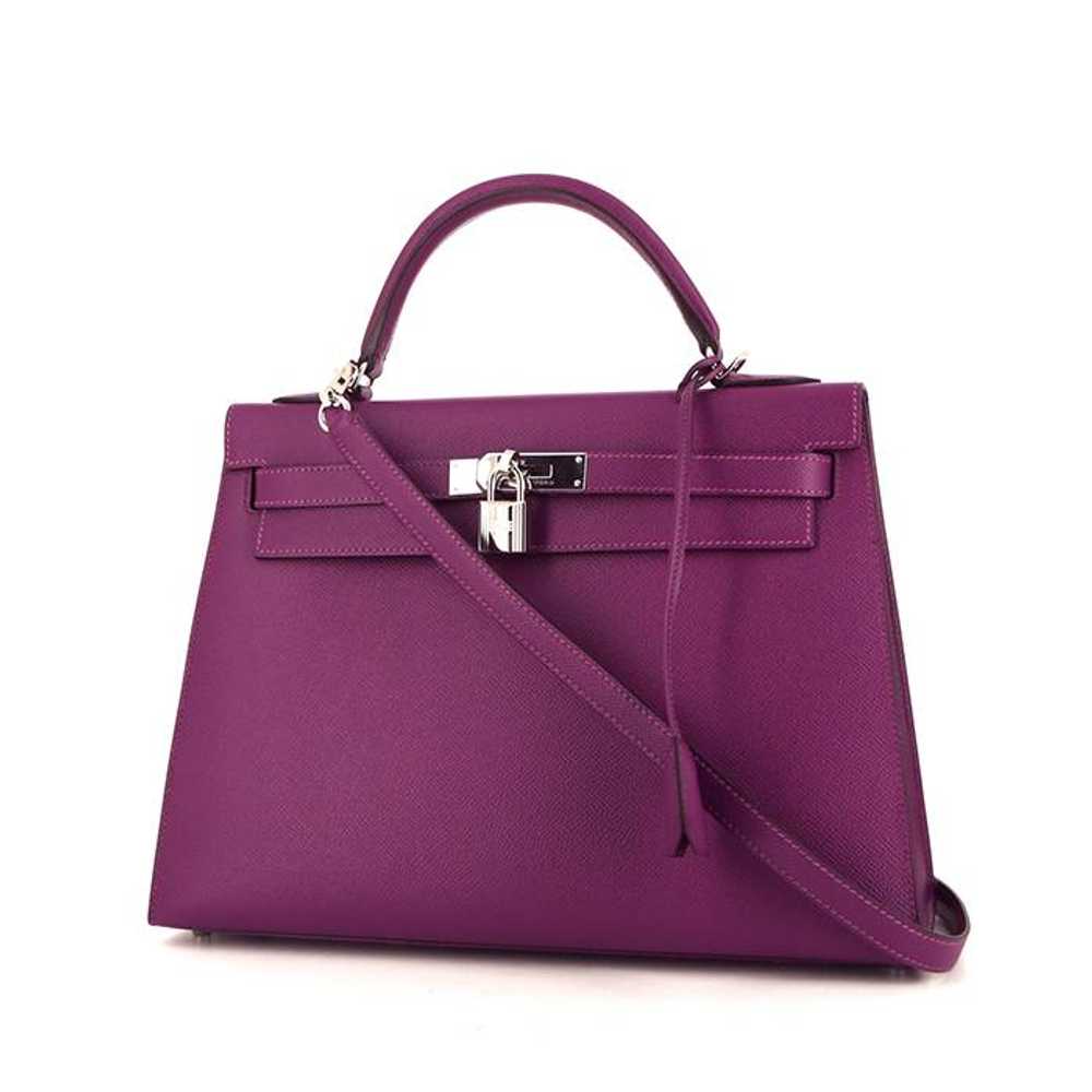 Hermes Kelly 32 cm handbag in purple Anemone epso… - image 1