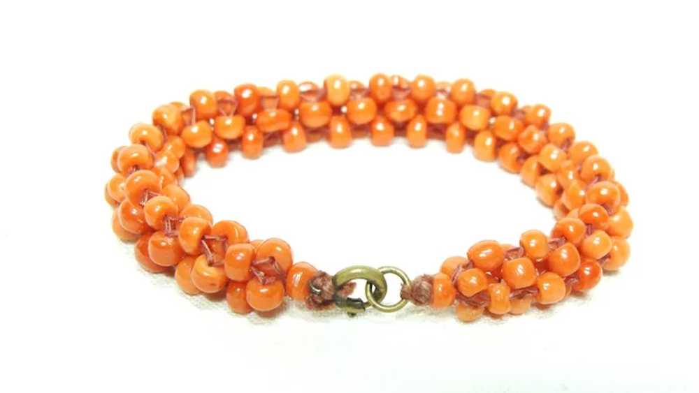 Vintage Woven Coral Bracelet - image 3