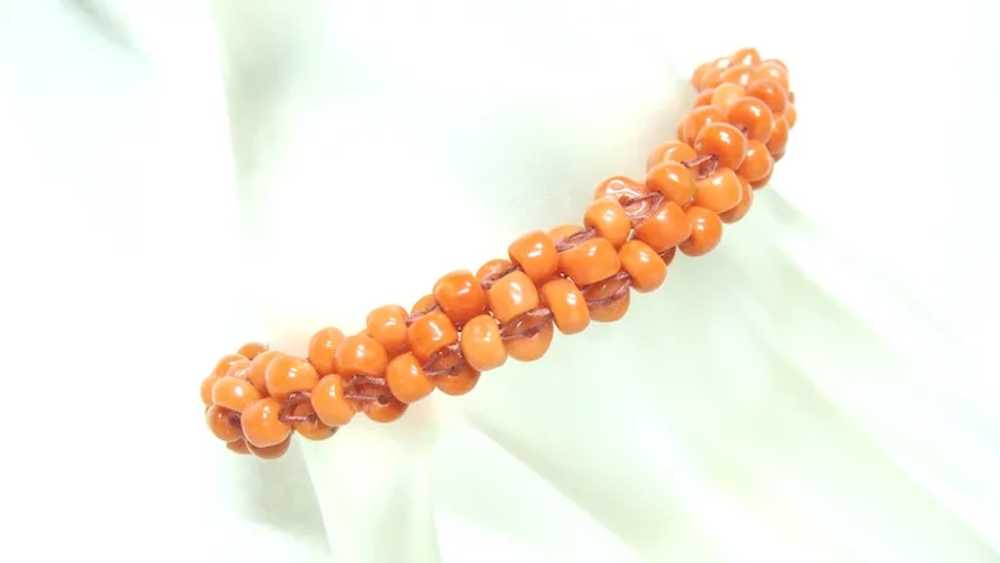 Vintage Woven Coral Bracelet - image 5