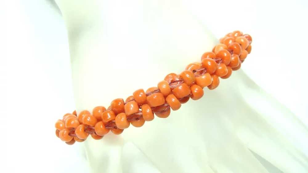 Vintage Woven Coral Bracelet - image 7