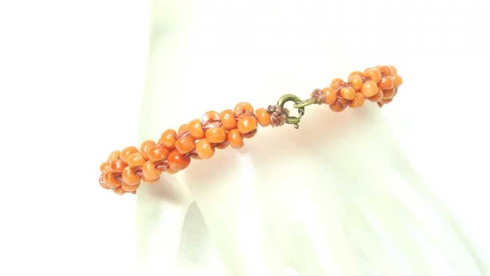 Vintage Woven Coral Bracelet - image 8