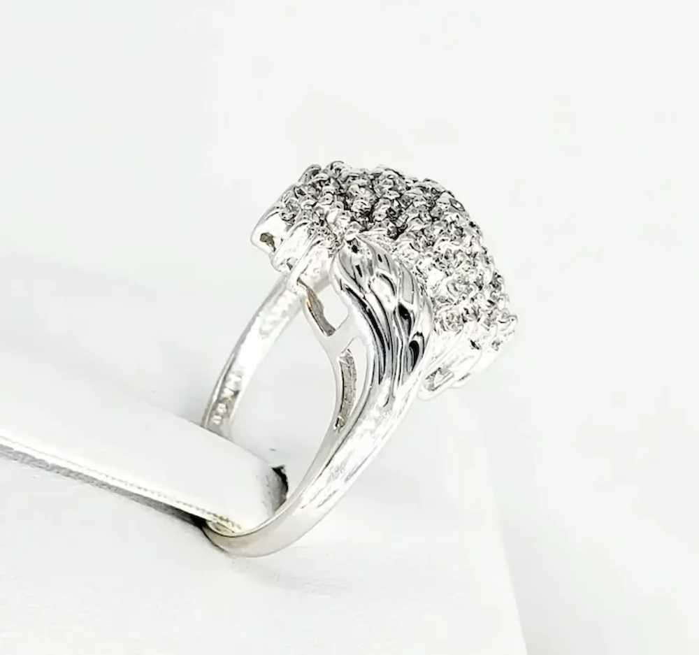 Vintage 2 Carat Diamonds Cluster Ring 14 Karat Wh… - image 4