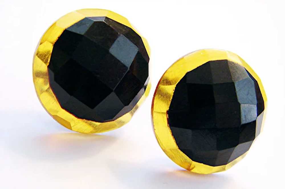 Exquisite APPLE JUICE and BLACK FACETED Bakelite … - image 10