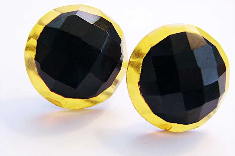 Exquisite APPLE JUICE and BLACK FACETED Bakelite … - image 11
