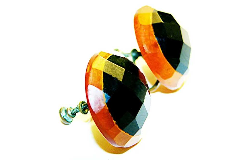 Exquisite APPLE JUICE and BLACK FACETED Bakelite … - image 8