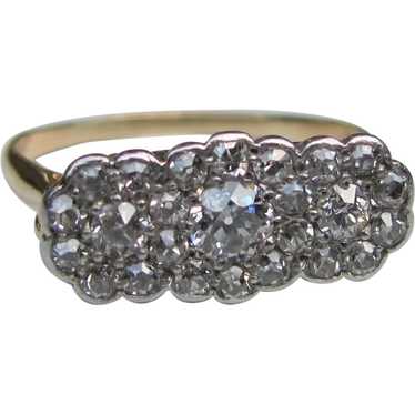 Antique Edwardian Platinum 14K Diamond Ring Circa 