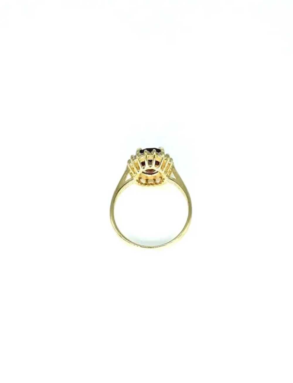 Vintage 2.50 Carat Garnet & Diamonds Cluster Ring - image 4
