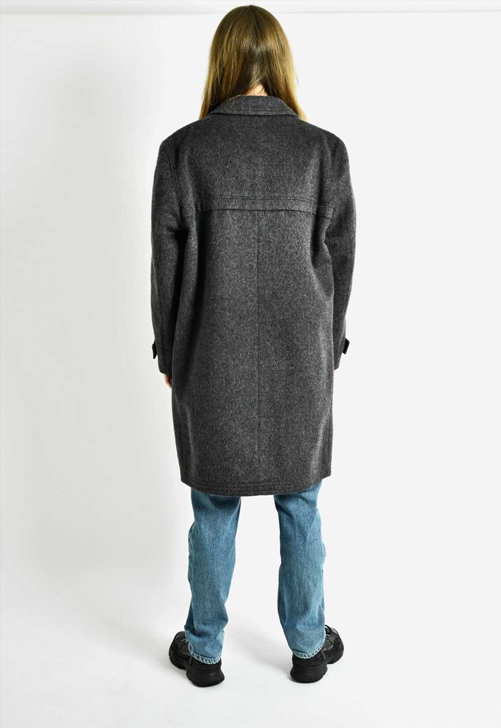 Vintage winter long wool coat men's grey fall aut… - image 4