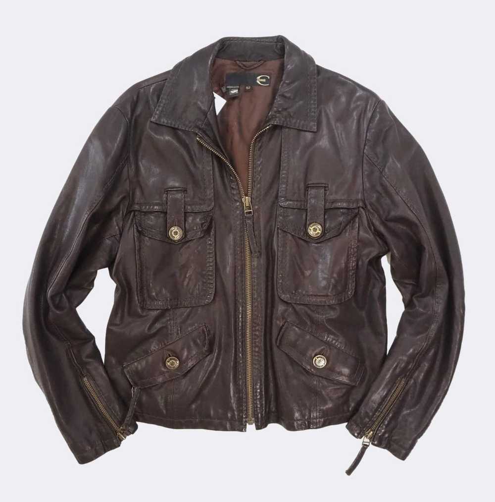 Just Cavalli Dark Brown Zip Front Leather Jacket - image 11