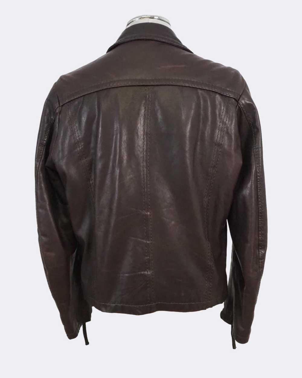 Just Cavalli Dark Brown Zip Front Leather Jacket - image 2