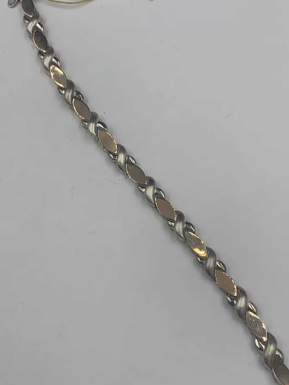 Women's Link Bracelet 10K Gold Sterling Silver Co… - image 4