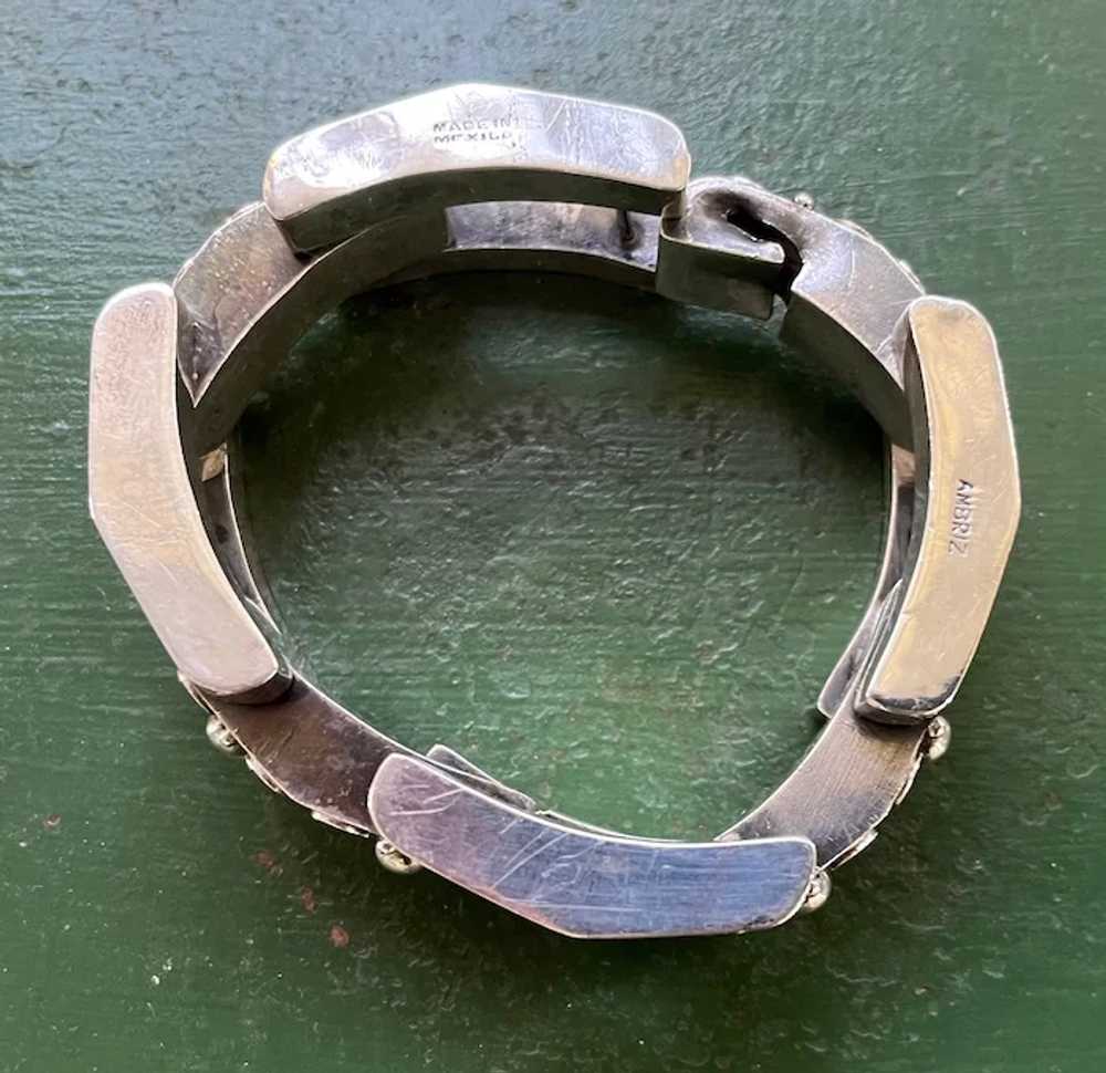 1940's Ambriz Silver Link Bracelet Made in Mexico - image 10