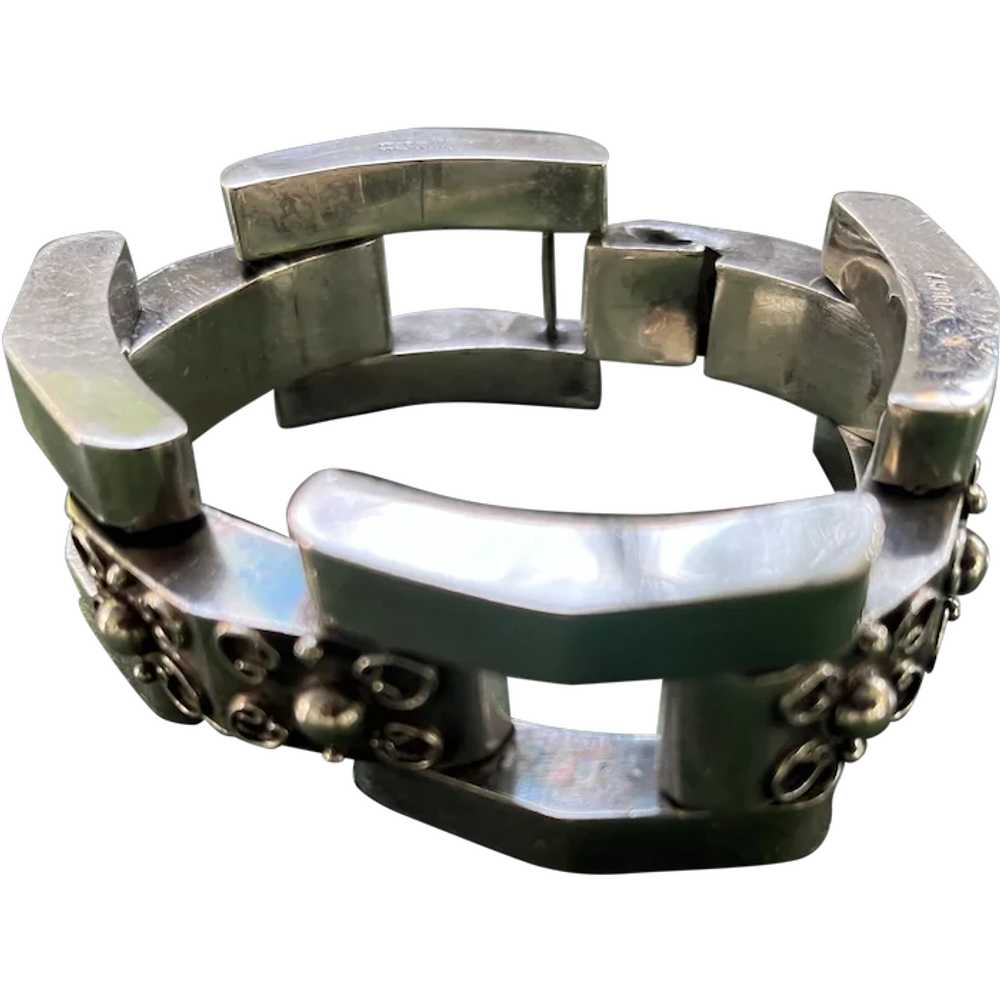 1940's Ambriz Silver Link Bracelet Made in Mexico - image 1