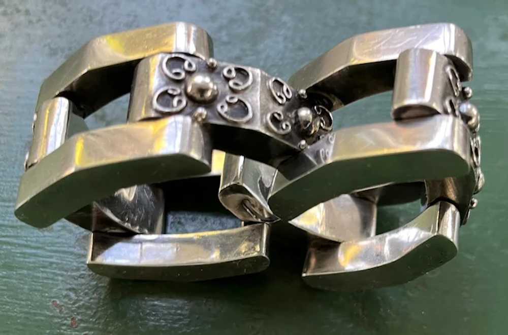 1940's Ambriz Silver Link Bracelet Made in Mexico - image 4