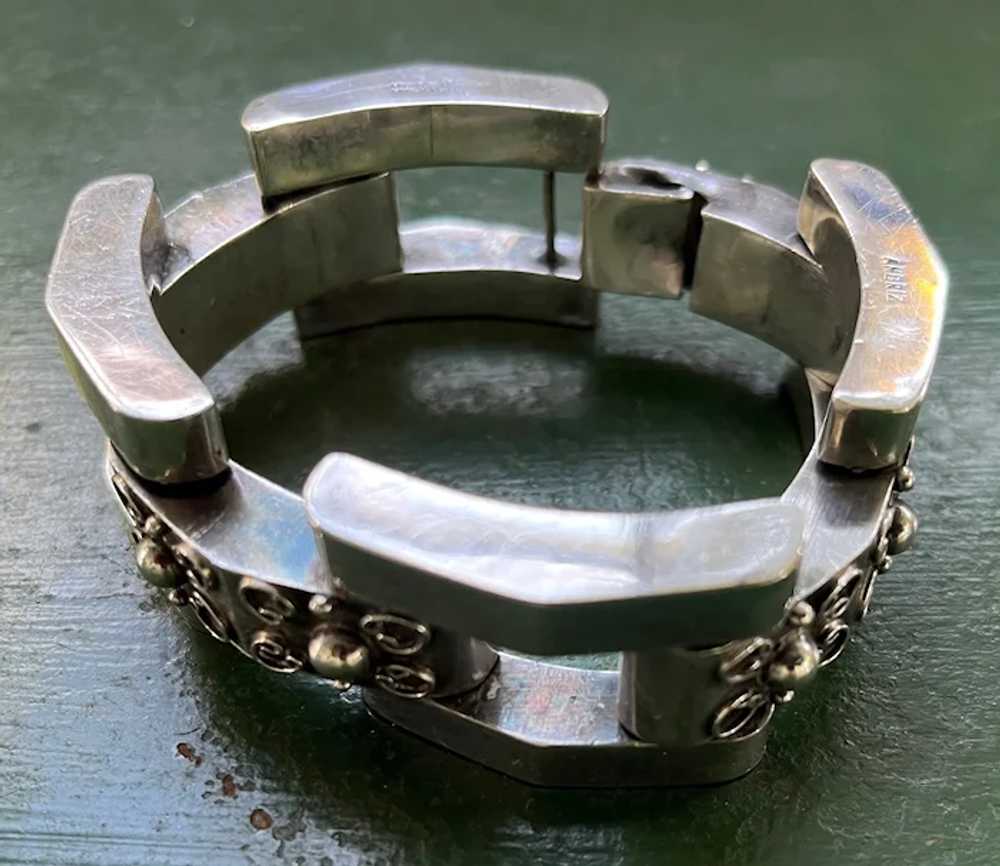 1940's Ambriz Silver Link Bracelet Made in Mexico - image 5